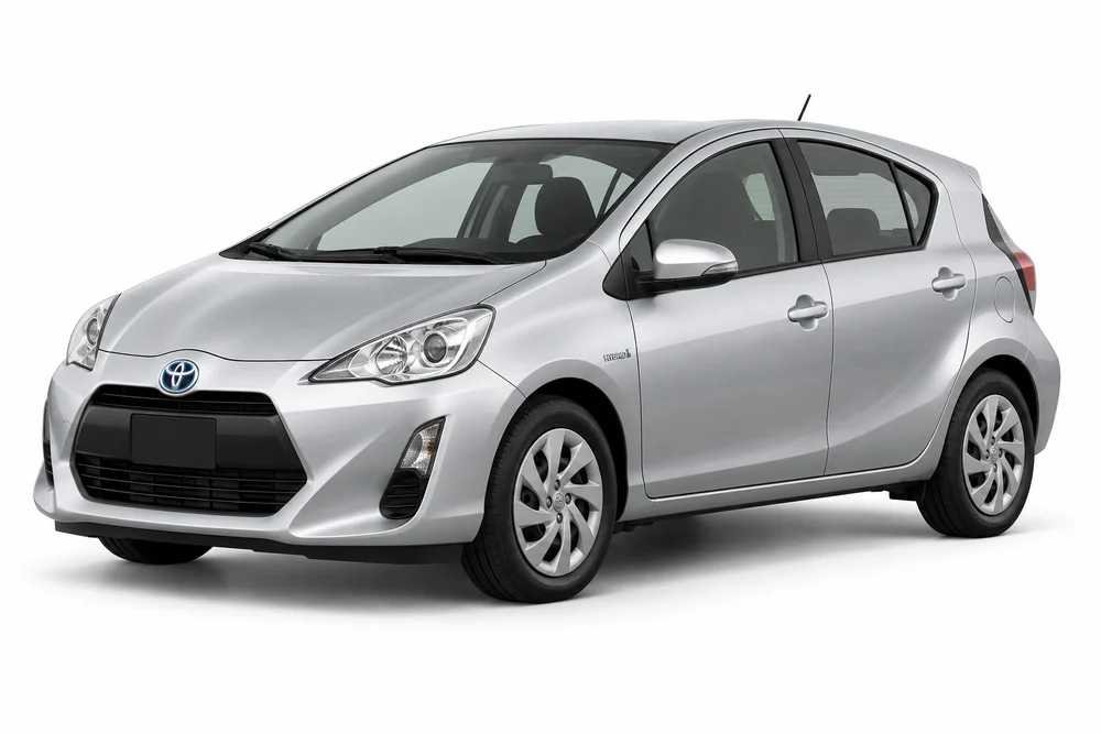 Representative Toyota Aqua on a white studio background